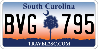 SC license plate BVG795