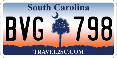 SC license plate BVG798