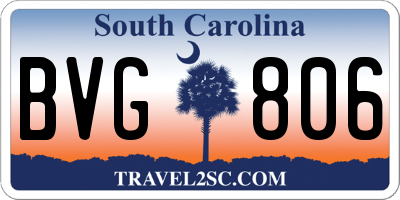 SC license plate BVG806