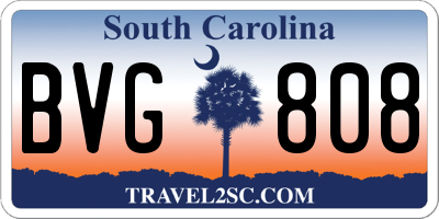 SC license plate BVG808