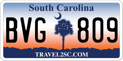 SC license plate BVG809