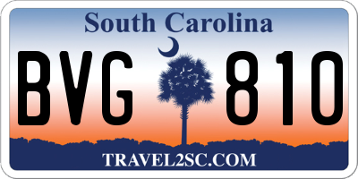 SC license plate BVG810