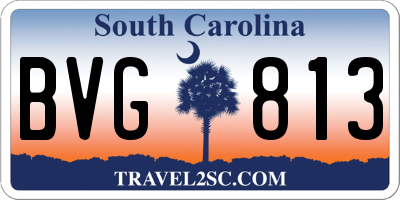 SC license plate BVG813