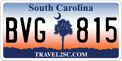 SC license plate BVG815