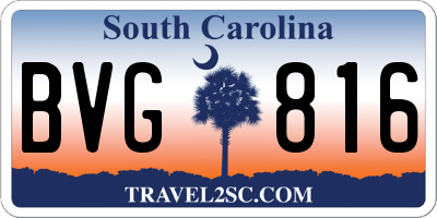 SC license plate BVG816