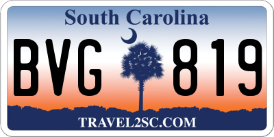 SC license plate BVG819