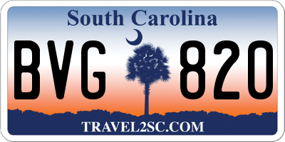 SC license plate BVG820