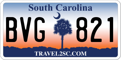 SC license plate BVG821