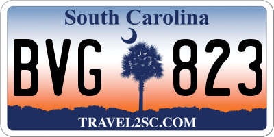 SC license plate BVG823