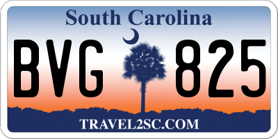 SC license plate BVG825