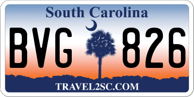 SC license plate BVG826