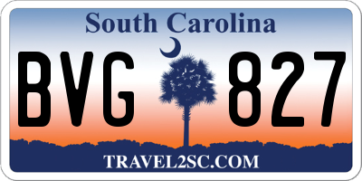 SC license plate BVG827