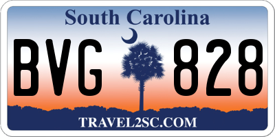 SC license plate BVG828