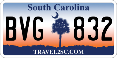 SC license plate BVG832