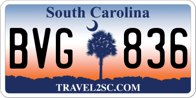 SC license plate BVG836