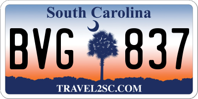 SC license plate BVG837