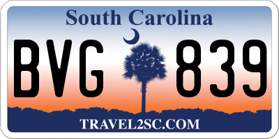 SC license plate BVG839