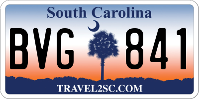 SC license plate BVG841