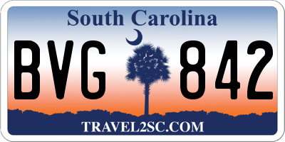 SC license plate BVG842