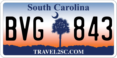 SC license plate BVG843