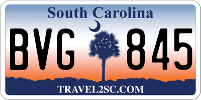 SC license plate BVG845