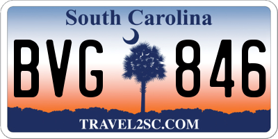 SC license plate BVG846