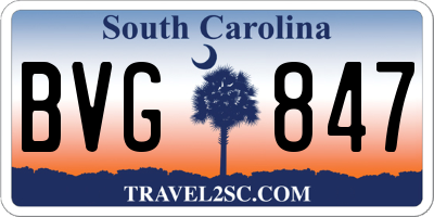 SC license plate BVG847