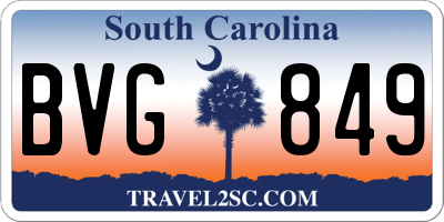 SC license plate BVG849