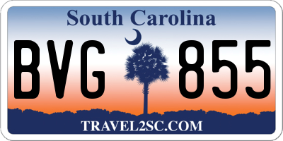 SC license plate BVG855