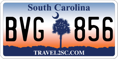SC license plate BVG856