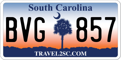 SC license plate BVG857