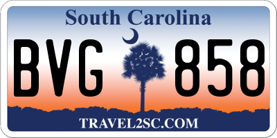 SC license plate BVG858