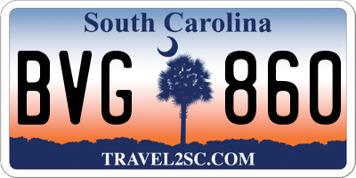 SC license plate BVG860
