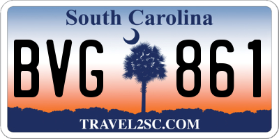 SC license plate BVG861