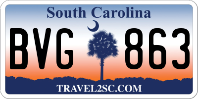 SC license plate BVG863