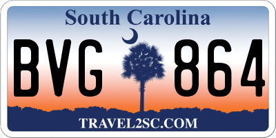 SC license plate BVG864
