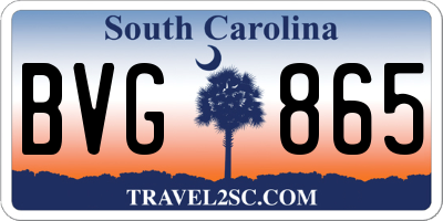 SC license plate BVG865