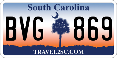 SC license plate BVG869