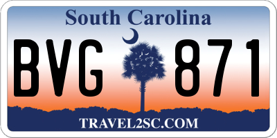 SC license plate BVG871