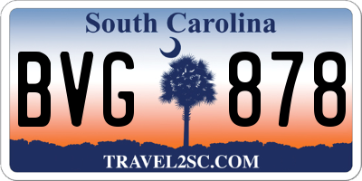 SC license plate BVG878