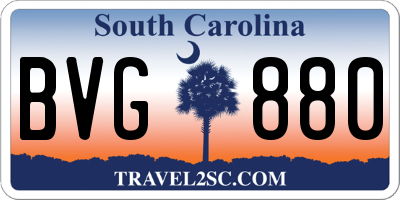 SC license plate BVG880