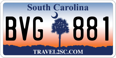 SC license plate BVG881