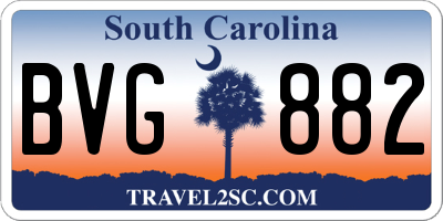 SC license plate BVG882