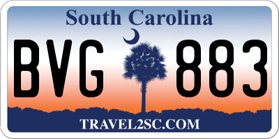 SC license plate BVG883