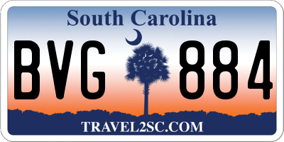 SC license plate BVG884