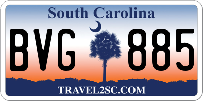 SC license plate BVG885