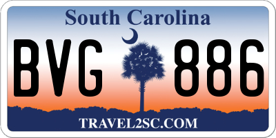 SC license plate BVG886