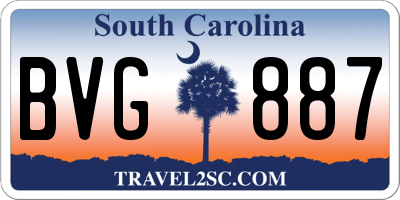 SC license plate BVG887