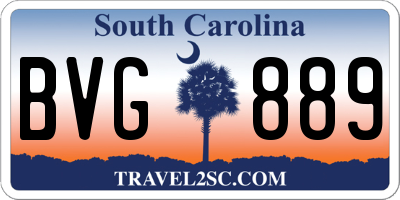 SC license plate BVG889