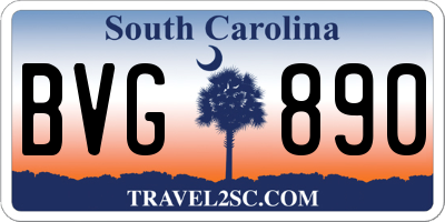 SC license plate BVG890